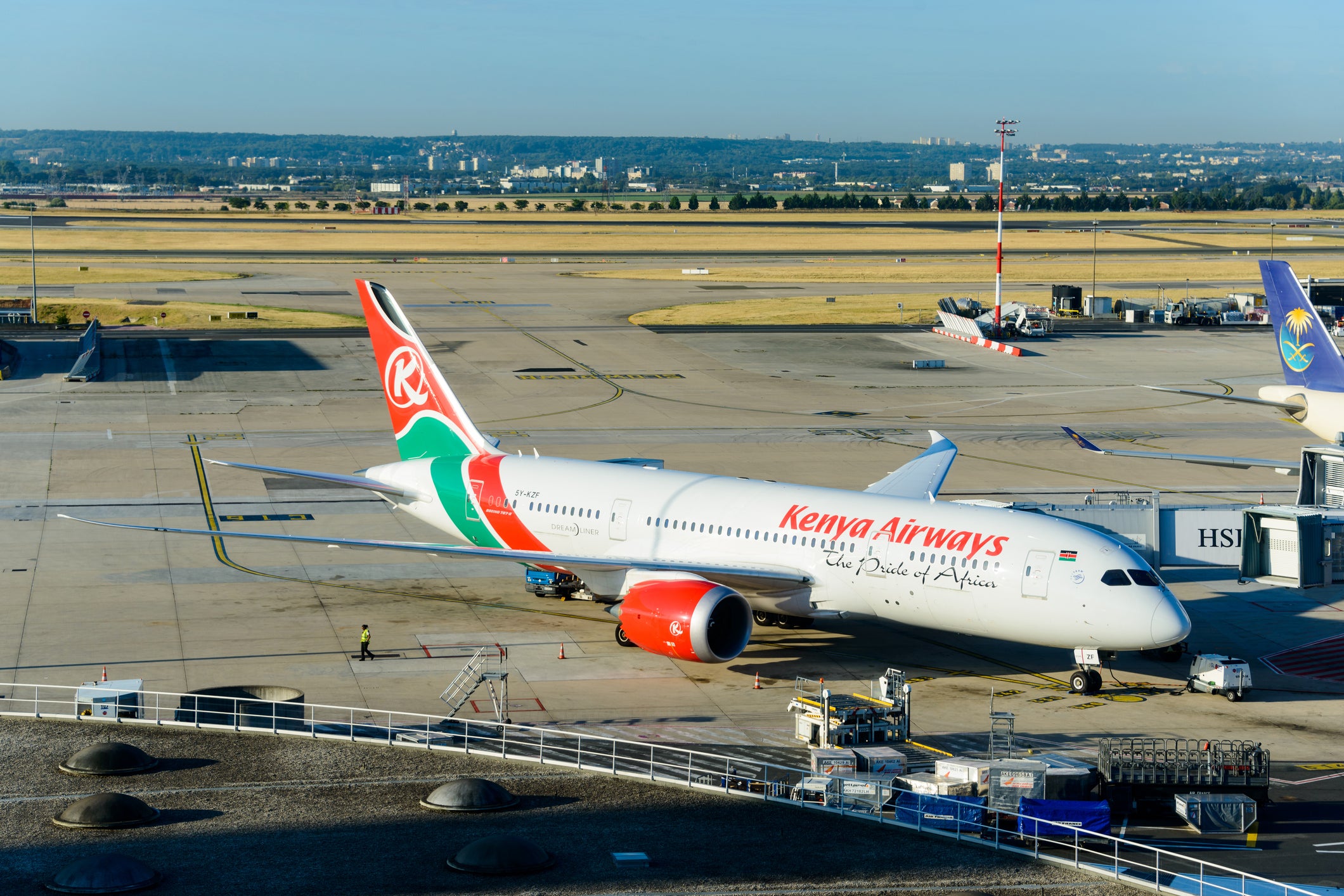 Kenya Airways Boeing 787 at Roissy Airport, France