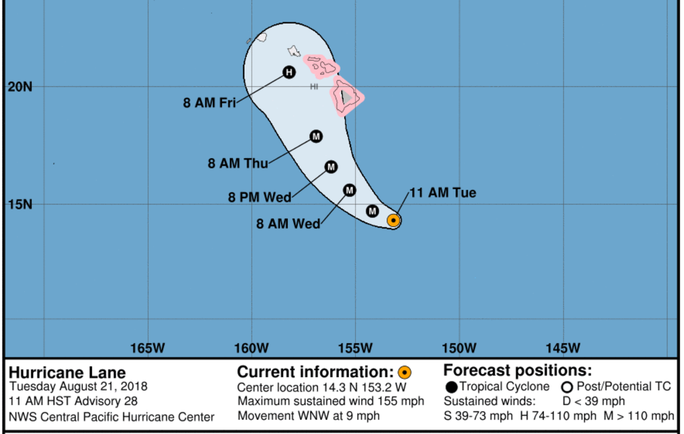 Hurricane Watches Issued for Hawaii Ahead of Hurricane Lane