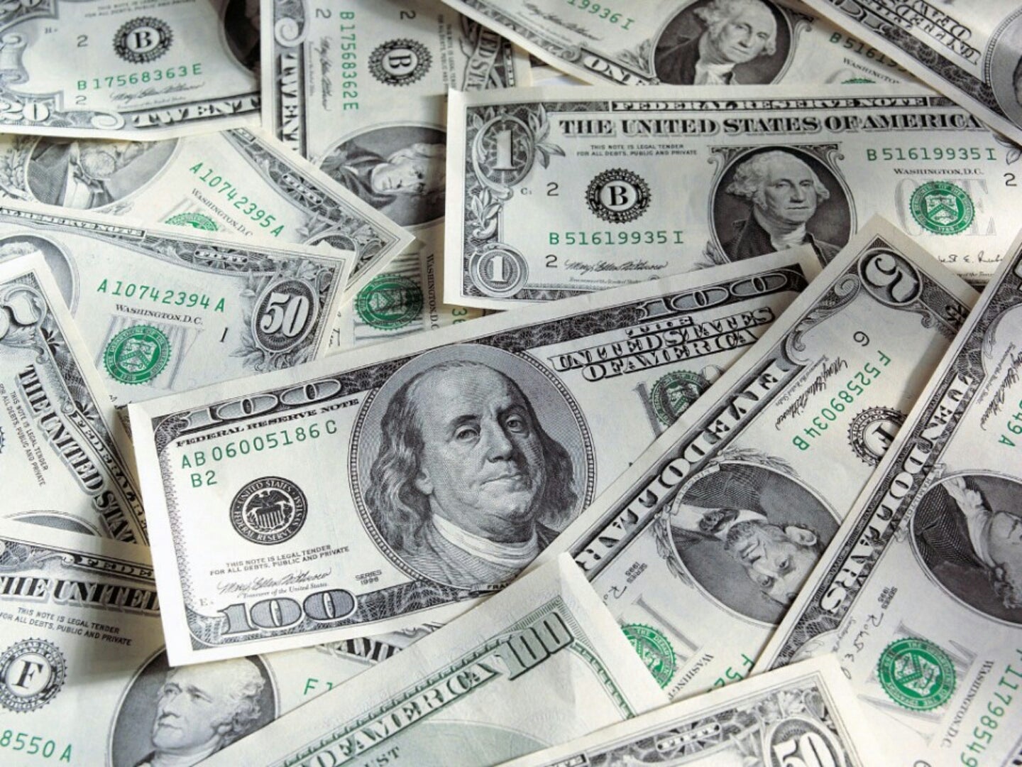 Full Frame Shot Of American Dollar Bills