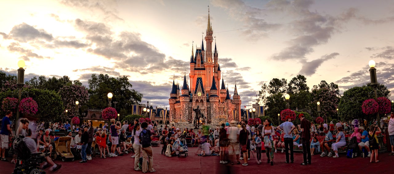 Disney Magic Castle at dusk