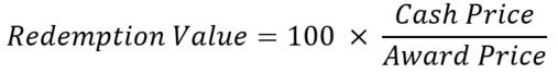 Calculating redemption values when you use points and miles