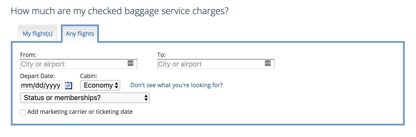 united baggage info