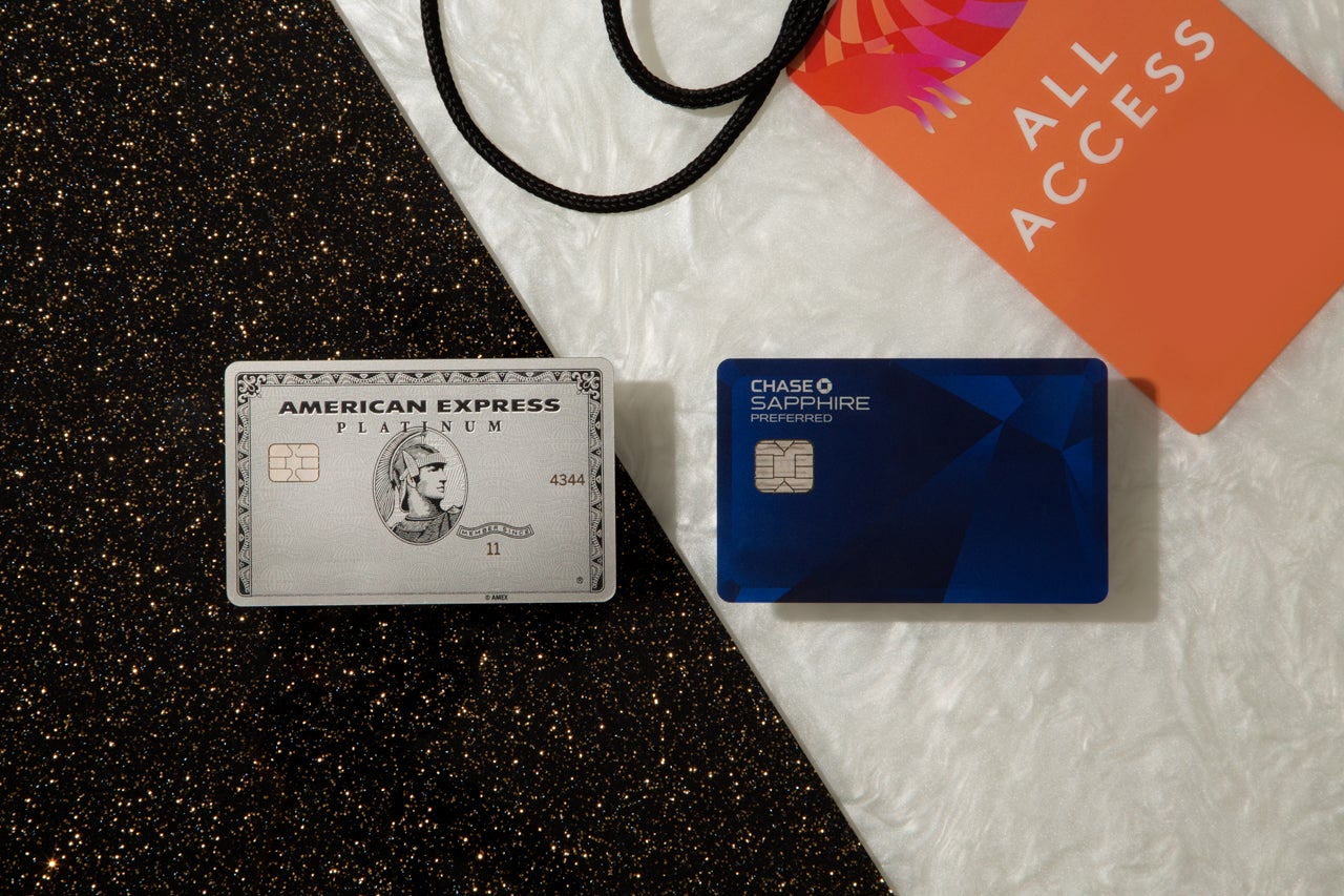 American Express Platinum_Chase Sapphire Preferred_Credit Card Still Life All Access