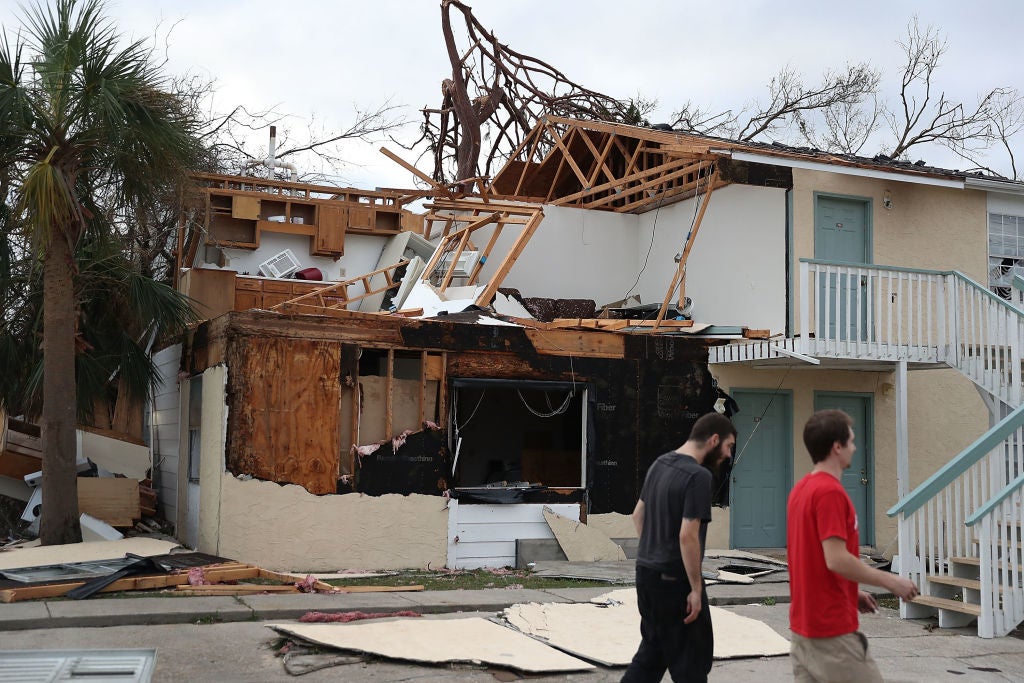 Florida  Panhandle Faces Major Destruction  After Hurricane Michael Hits As Category 4 Storm