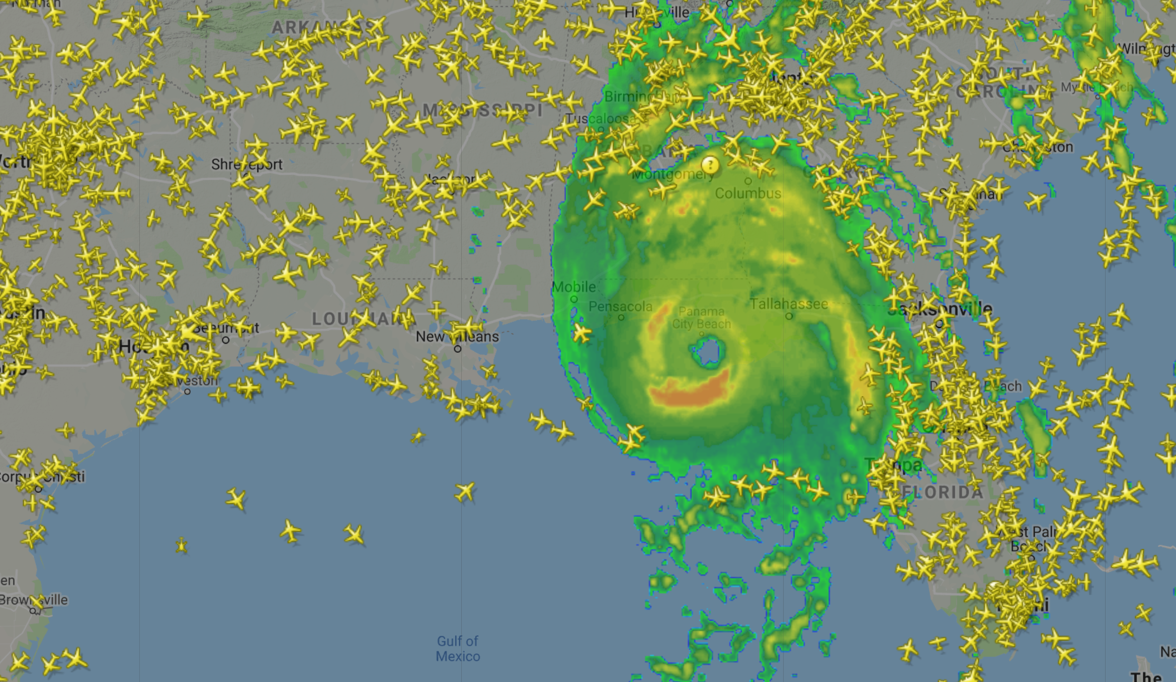 Hurricane Michael flights 1435 10-10-18