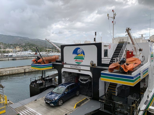 Aremiti Ferry Cars Unloading - Moorea Ferry