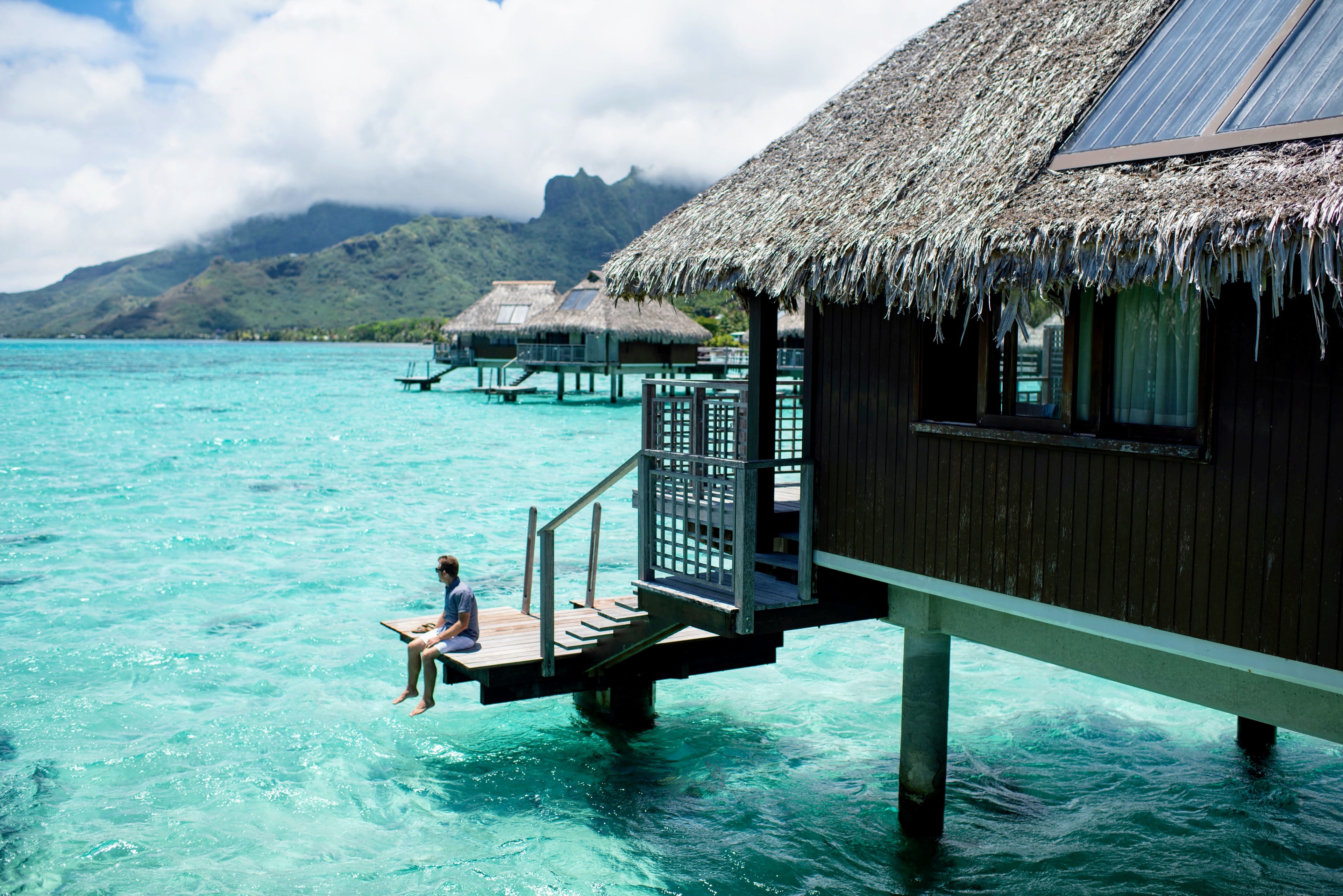 Hilton Moorea Lagoon Resort and Spa - sitting on overwater bungalow porch