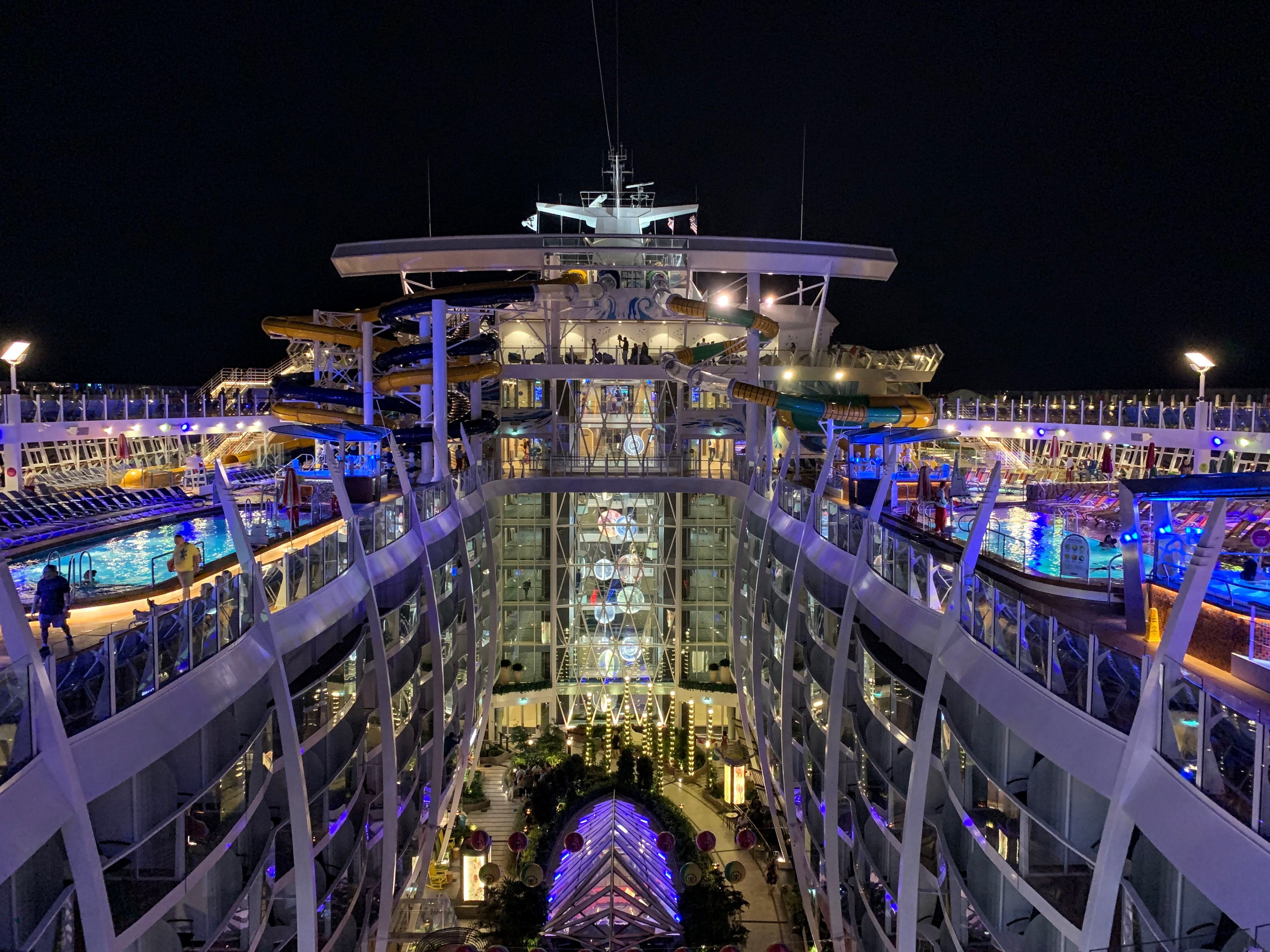 Royal Caribbean Symphony of the Seas - Night Top Deck View