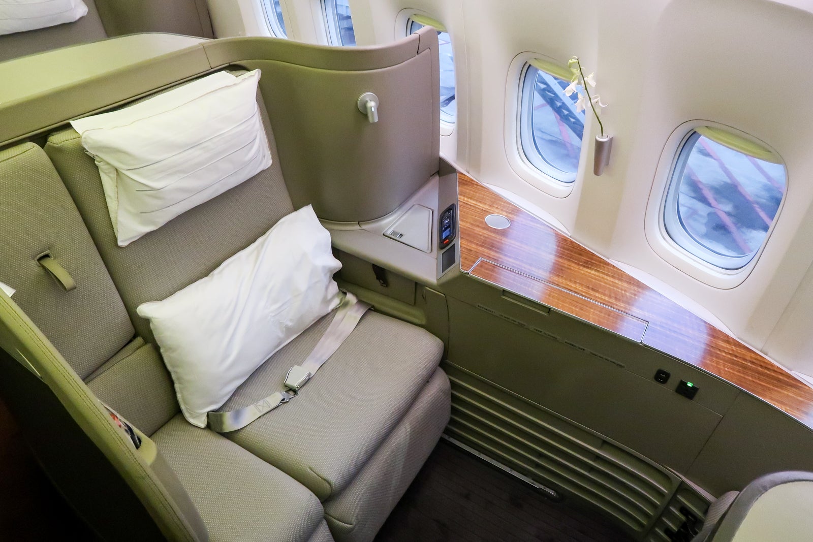 a first-class plane seat