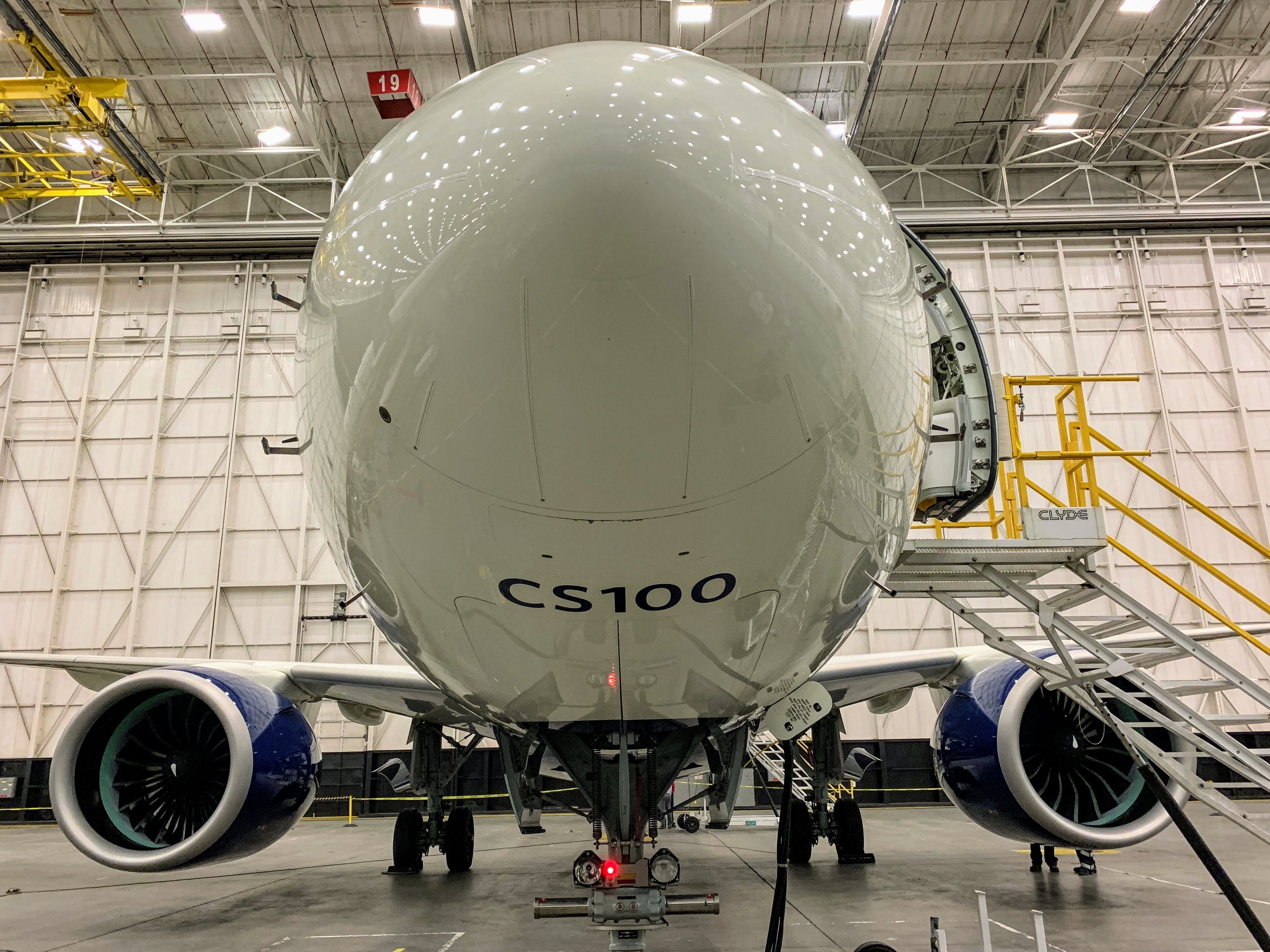 Delta Airbus A220 C Series CS100 Preview at ATL - nose cone