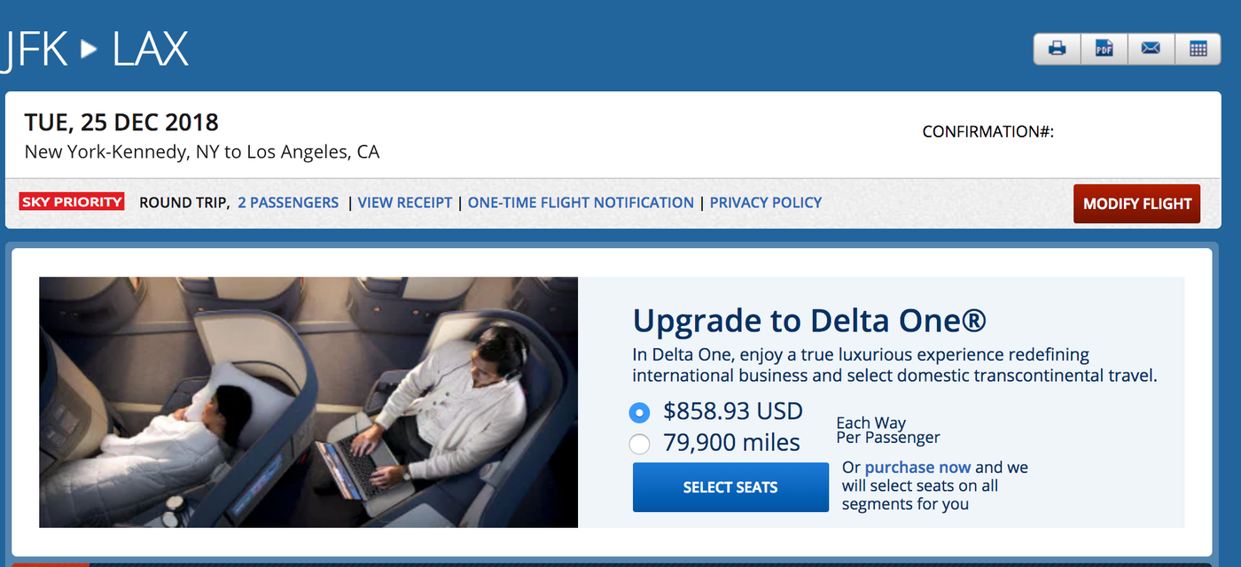 You Can Now Use SkyMiles to Upgrade Your Delta Seat