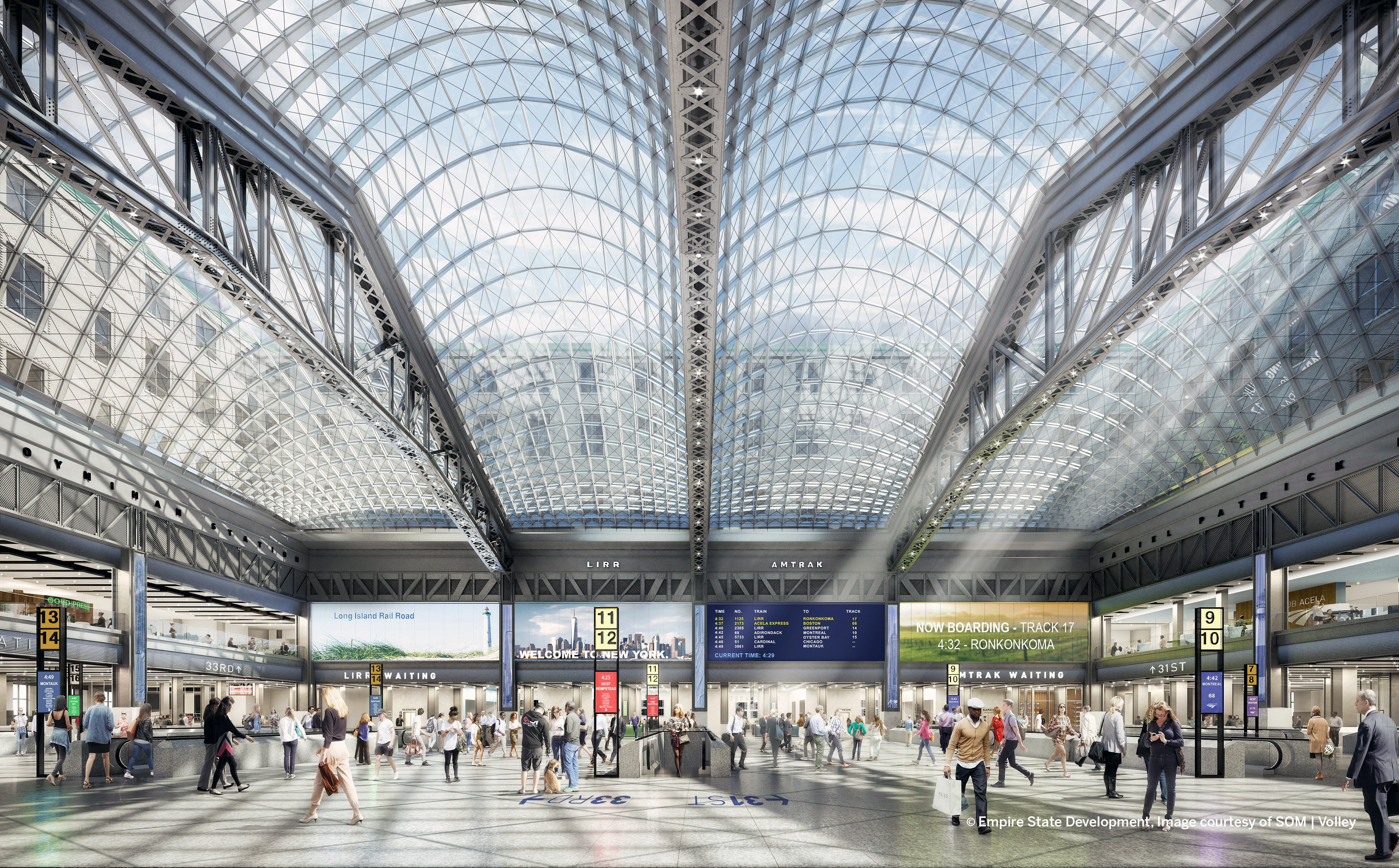 Amtrak Unveils Images Of Upgraded Penn Station Lounge The Points Guy   03 Train Hall Center Of Concourse 