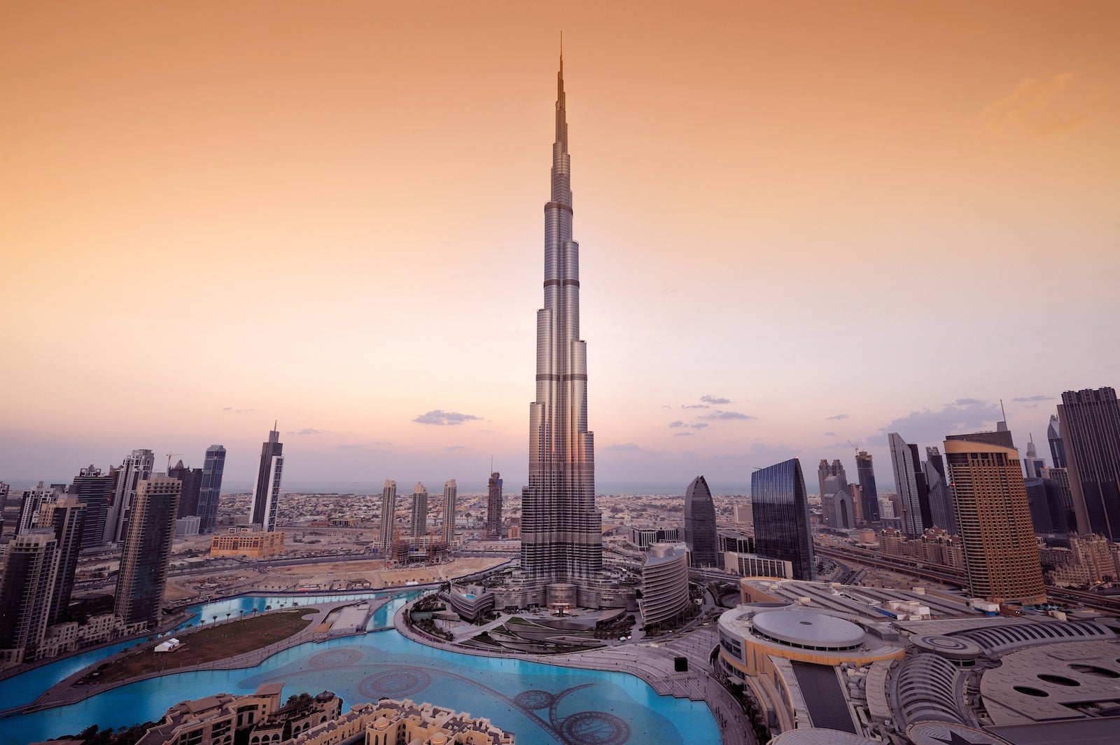 Stylized aerial view of Dubai City