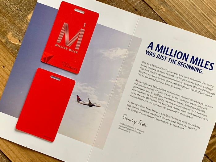 Delta Now Sending Brag Tags to Million Milers — Here's What They Look Like