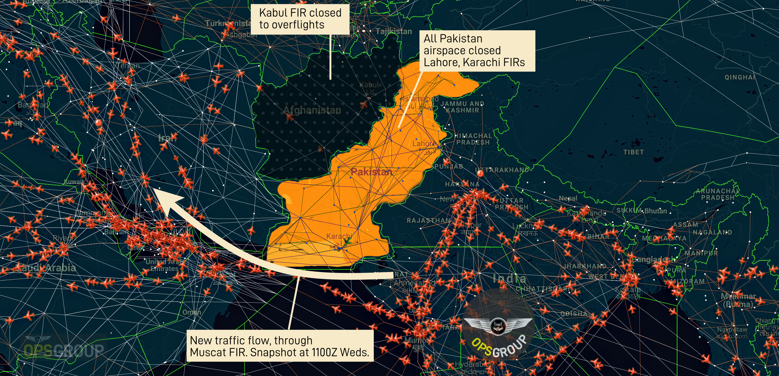 Hundreds of Flights Divert After Pakistan Closes Airspace The