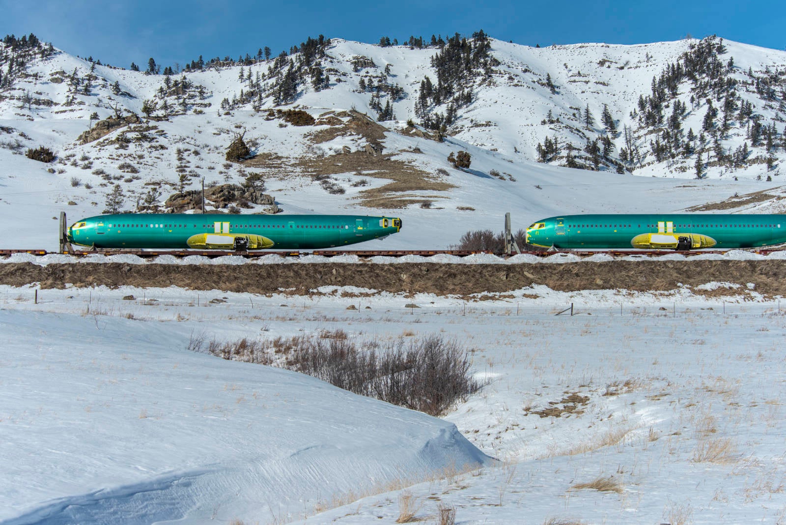 Boeing 737 Max on Train