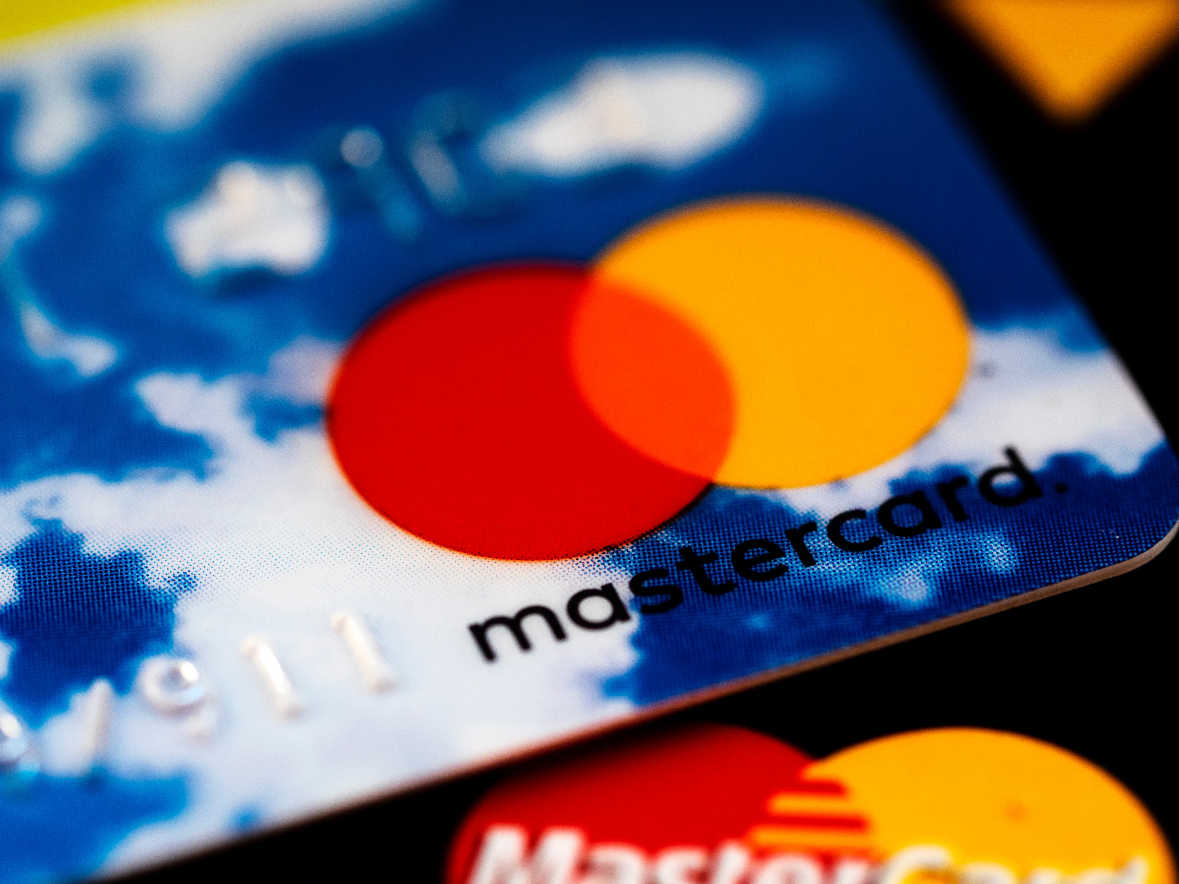 Close up of credit cards, Master card