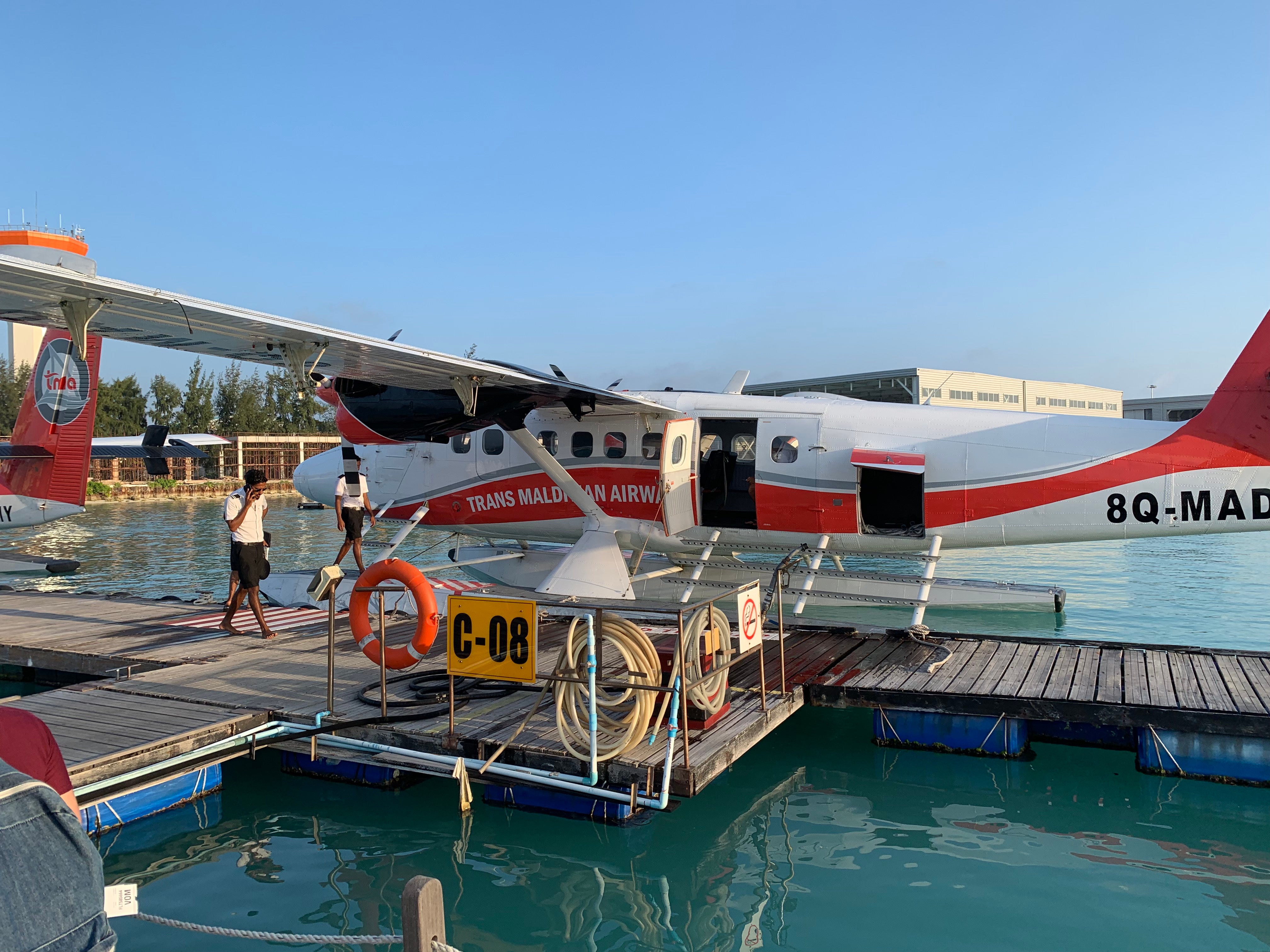 Seaplane transfers in the Maldives