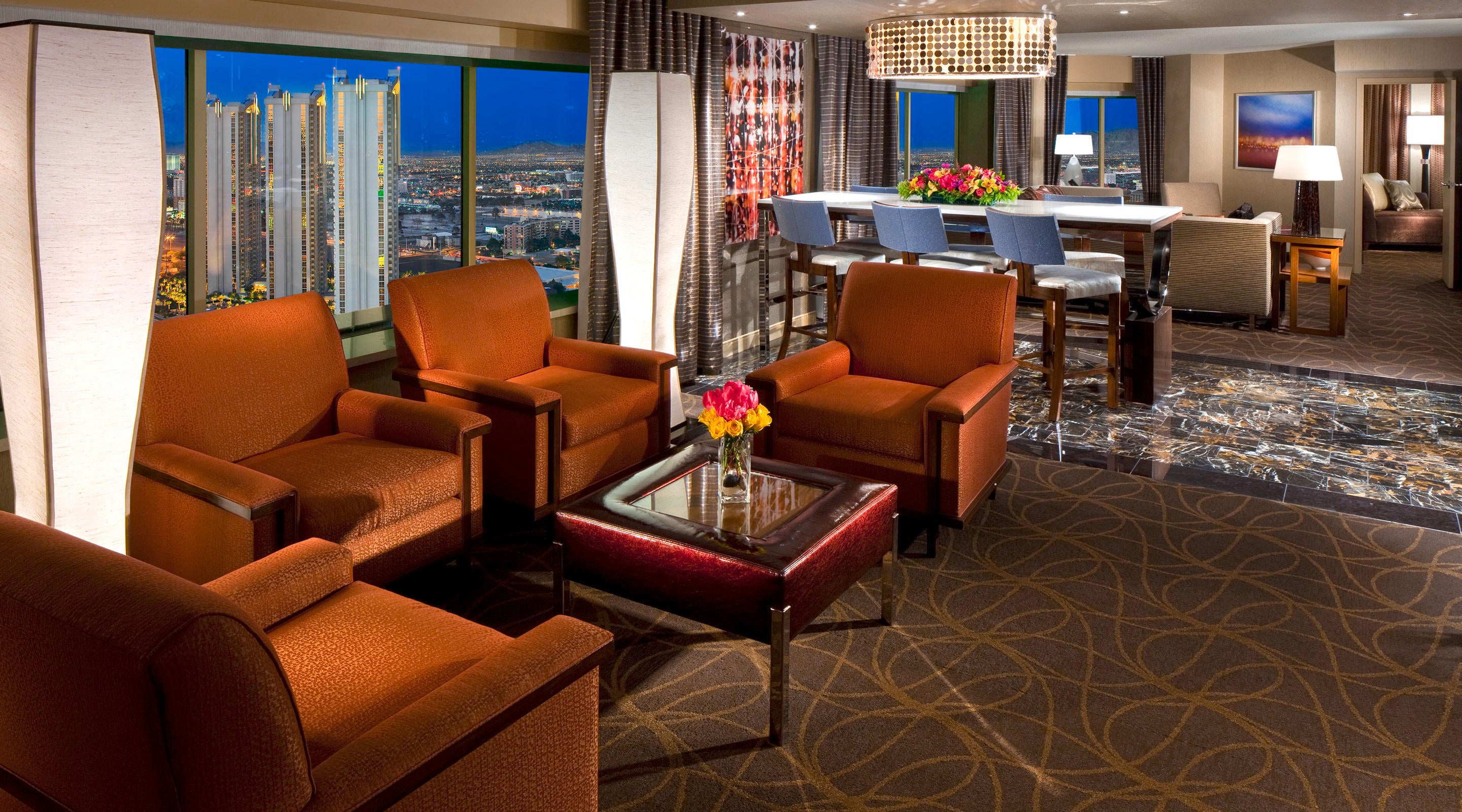 MGM Grand Skyline Marquee Suite Living Room with View