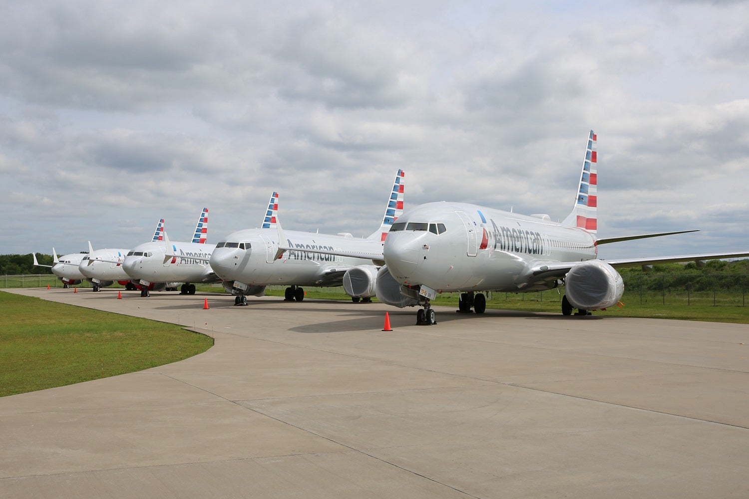 American Airlines 737 MAX stored in Tulsa C10A1001