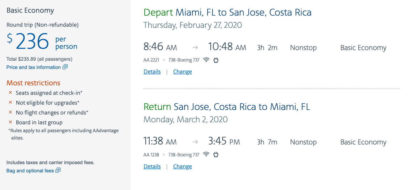 Flights to Costa Rica From 214 RoundTrip