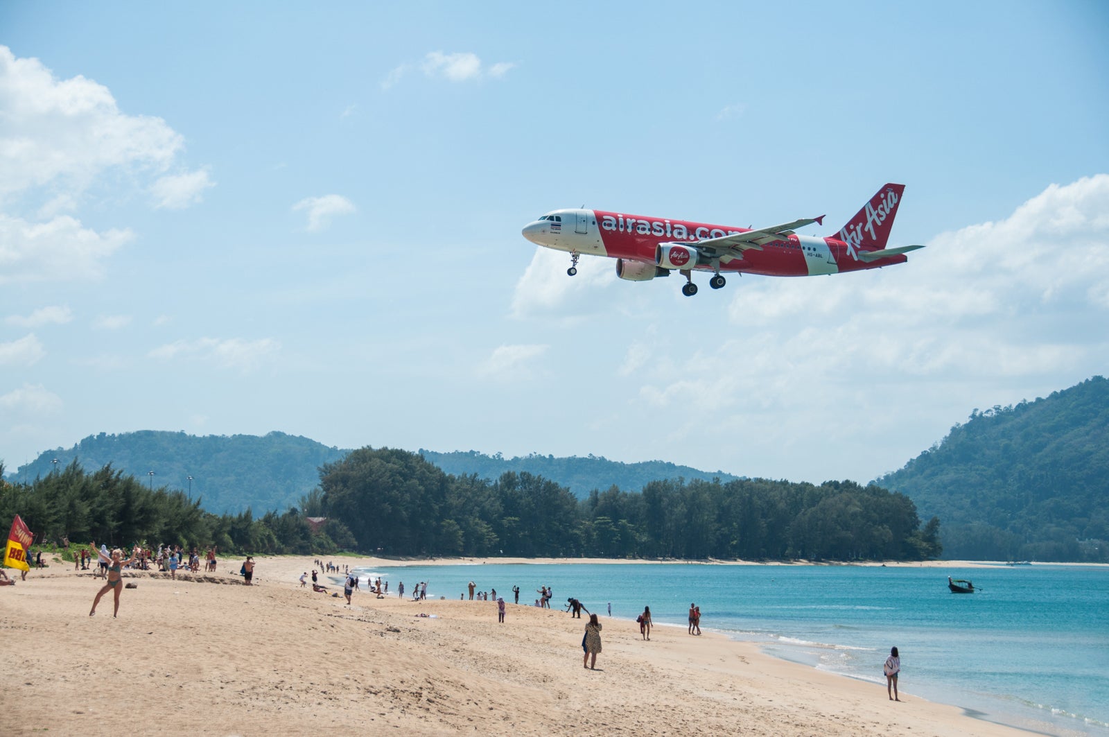Plane is landing on Phuket