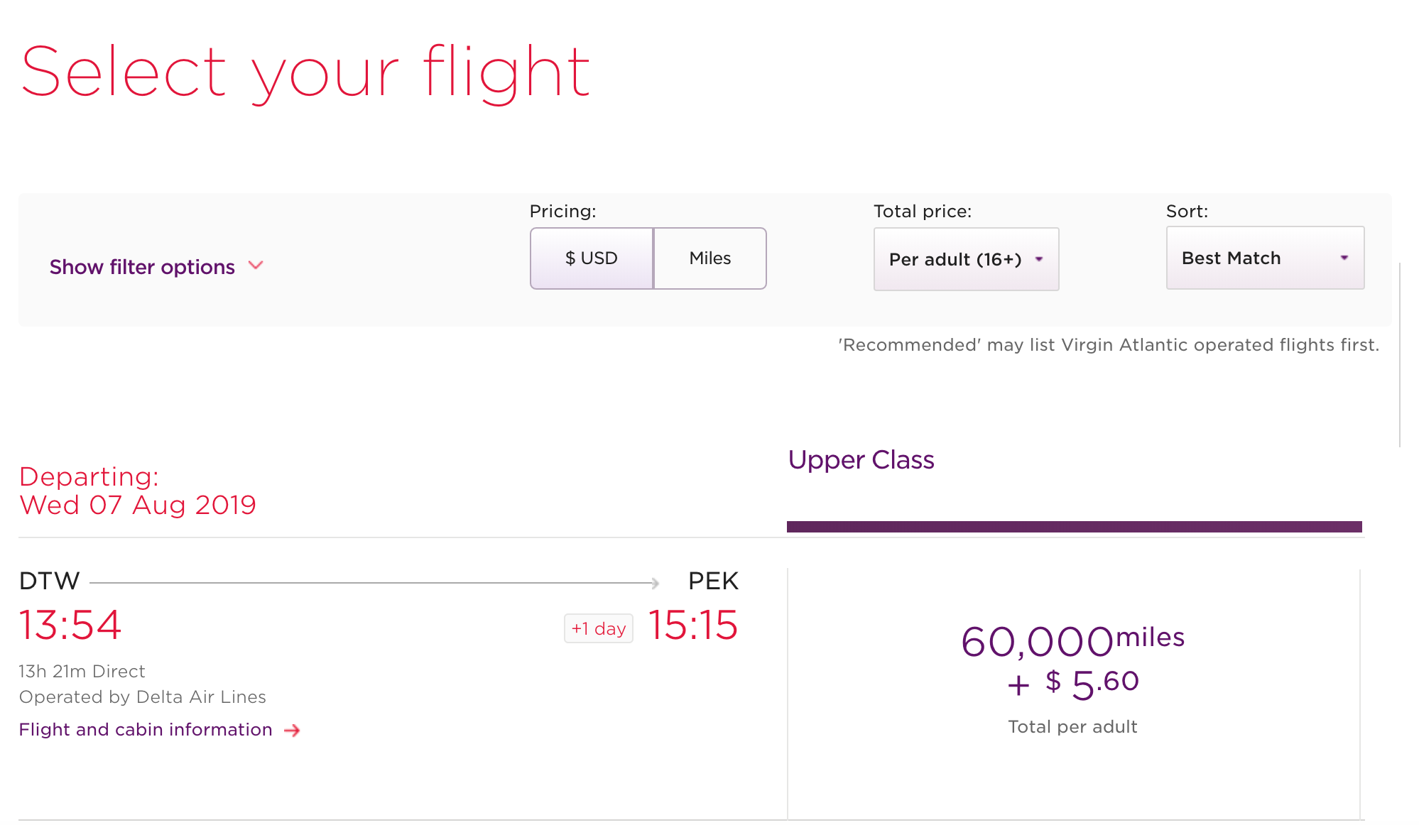 Quick Points: Use the Virgin Atlantic calendar to see Delta award space -  The Points Guy