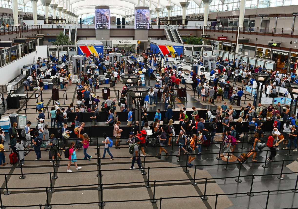 The lines at the Denver airport can get very long (Photo by Jon Bailey/The Points Guy)