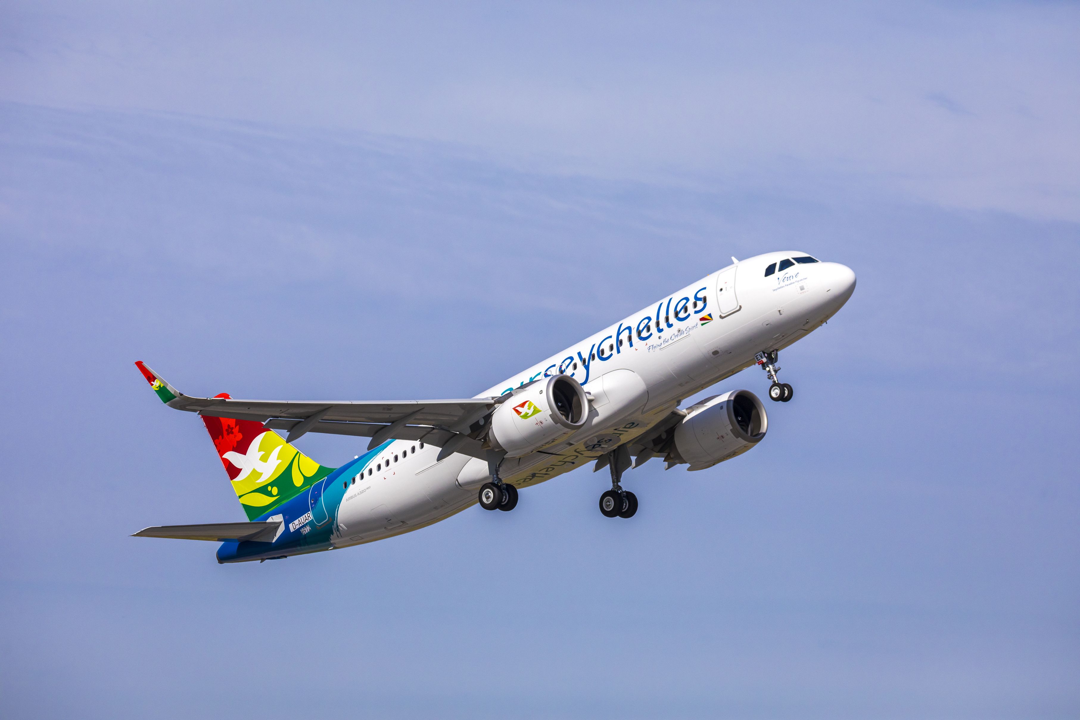 A photo of Air Seychelles’ first Airbus A320neo. (Photo courtesy of Airbus)