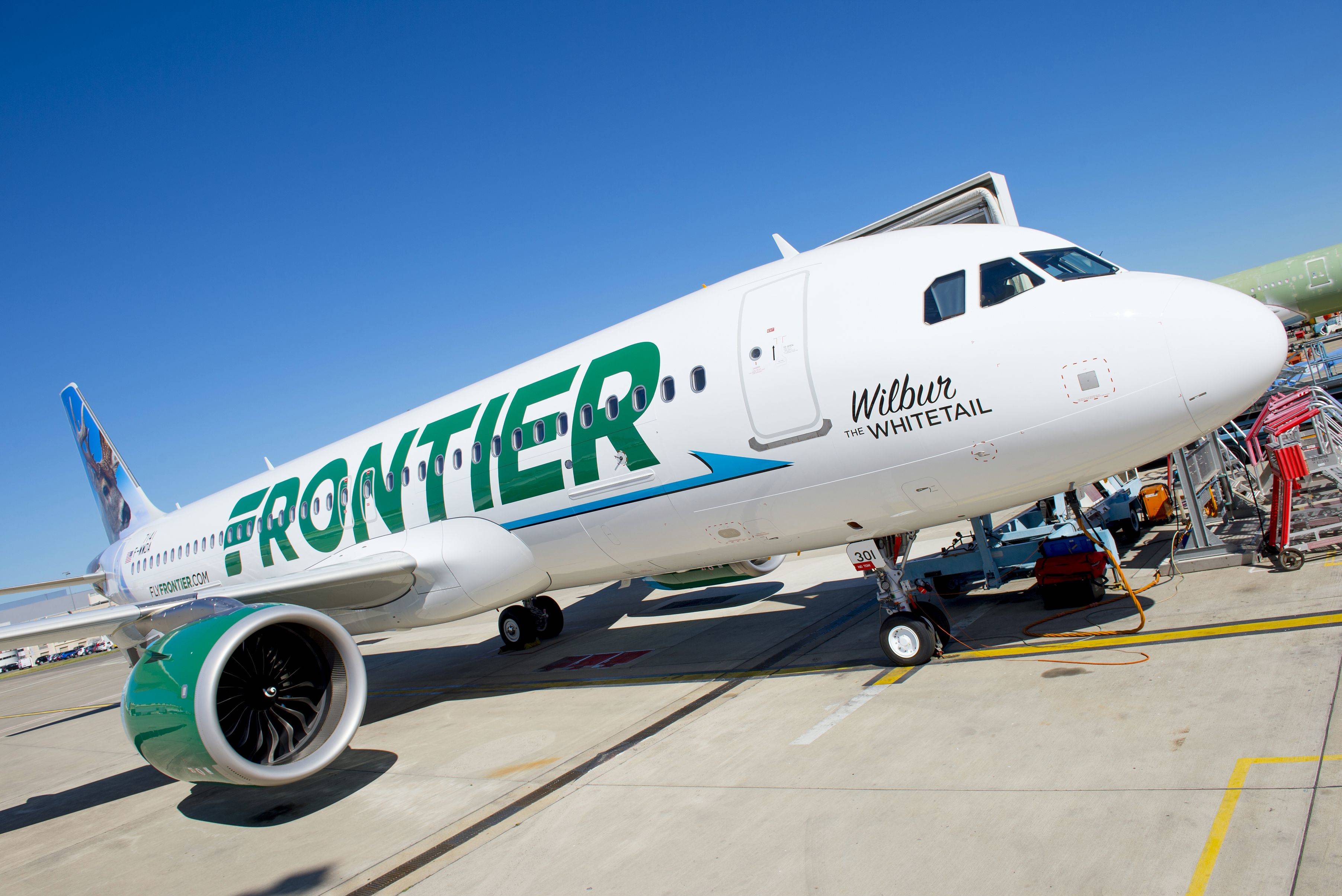 A Frontier Airlines Airbus A320neo aircraft. (Image courtesy of Airbus)
