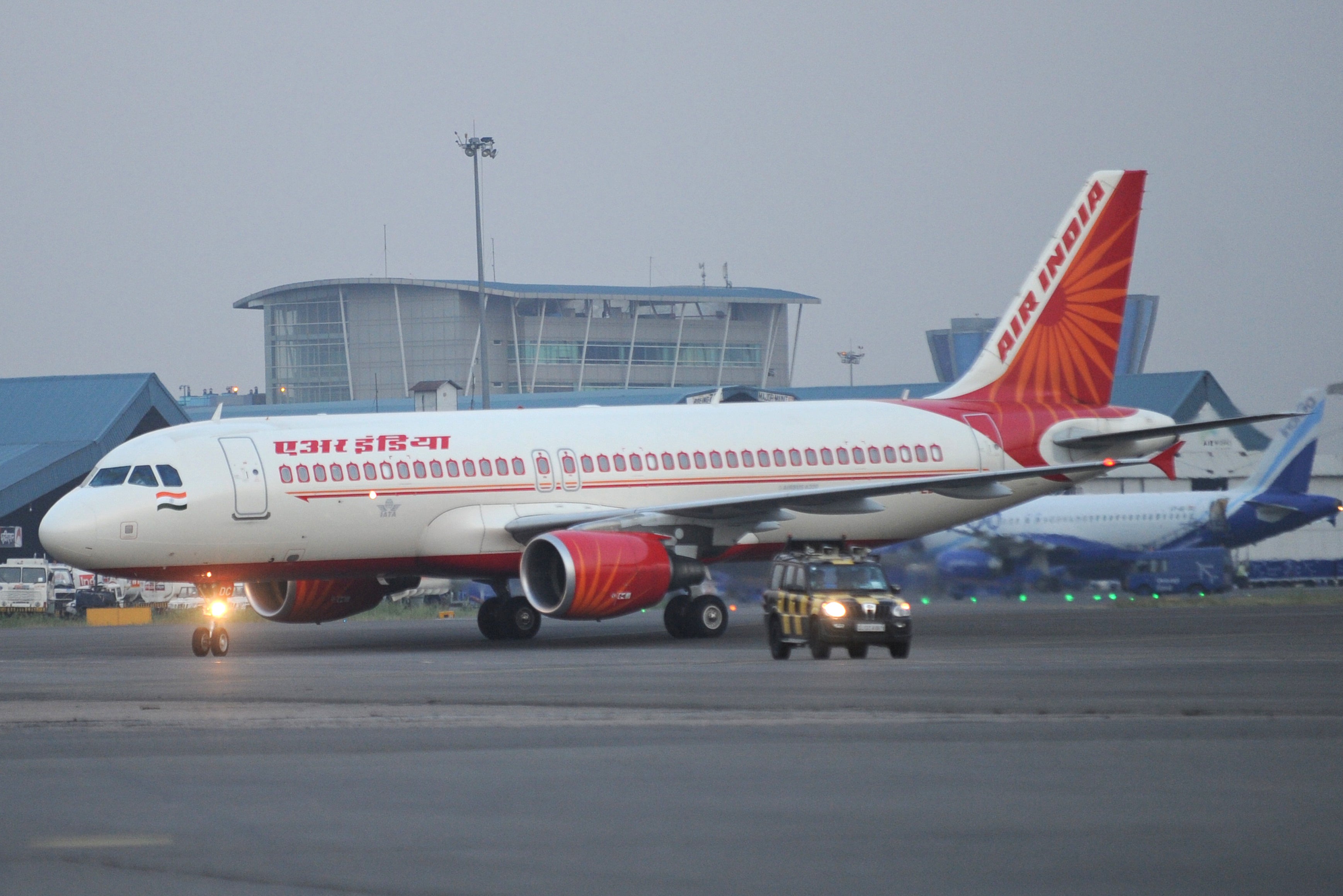 An Air India Airbus A320 taxis on the ta