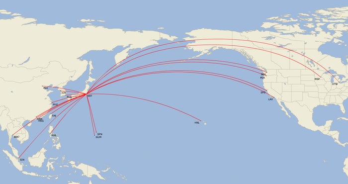 Delta Air Lines' Tokyo Narita Hub History