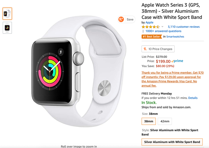 amazon apple watch 199