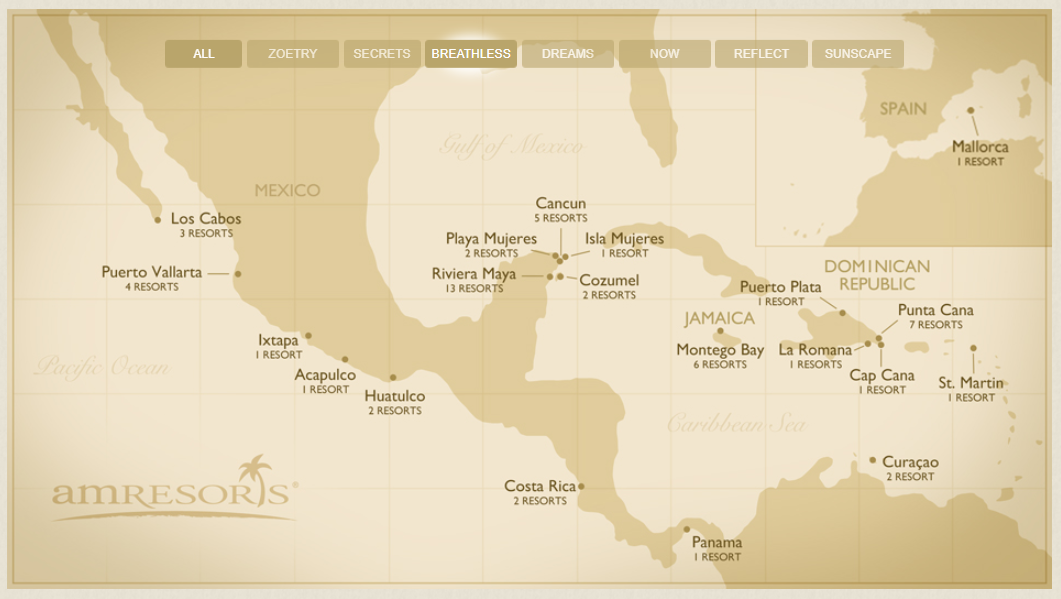 Choice Hotels to Add 50 All Inclusive - Amresorts Map 083119