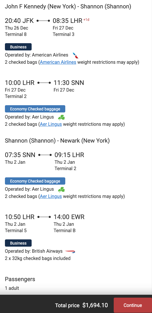 Deal alert: Biz class flights to Ireland from $1,409 round-trip - The ...