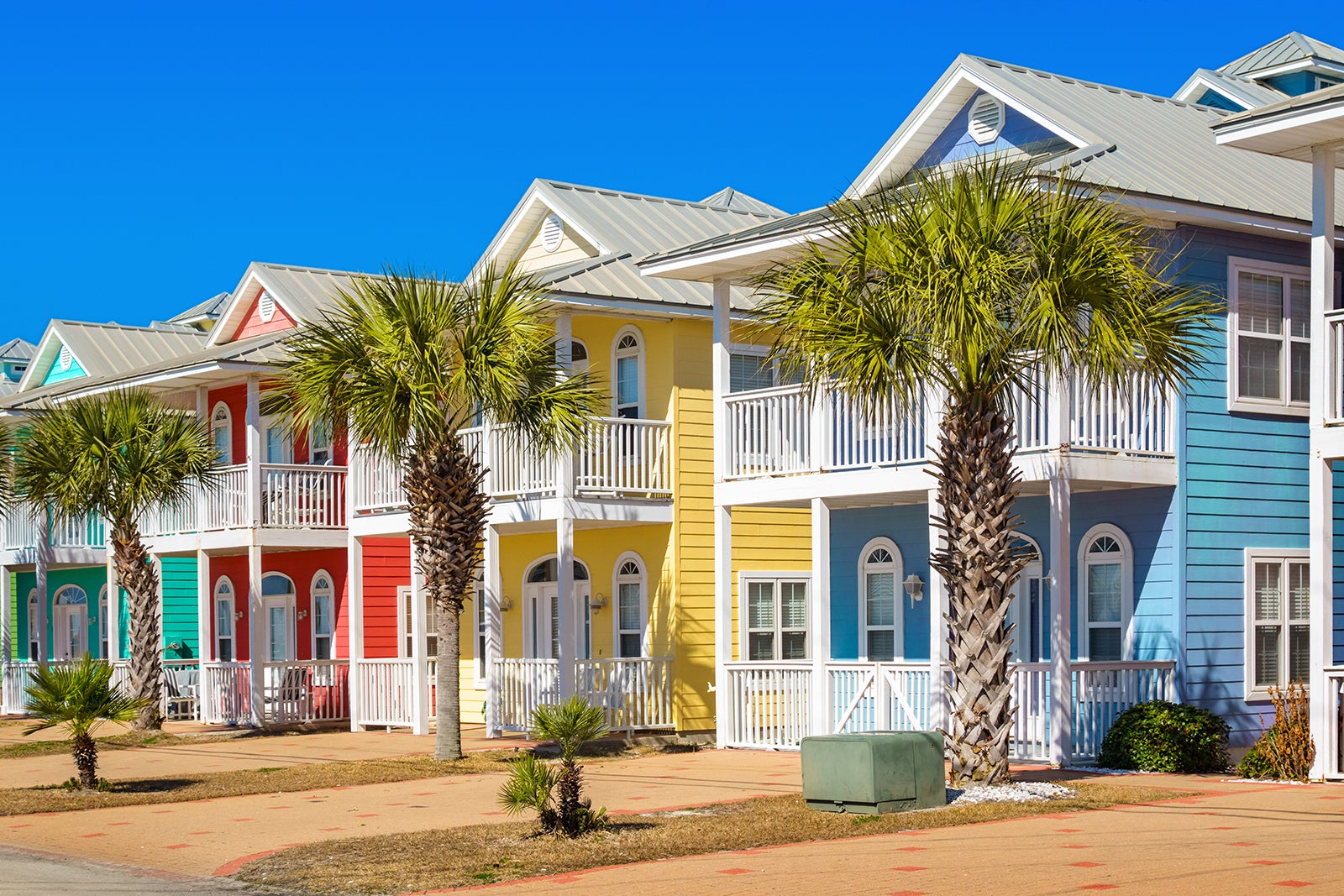Colorful Houses in Panama City Beach Florida USA