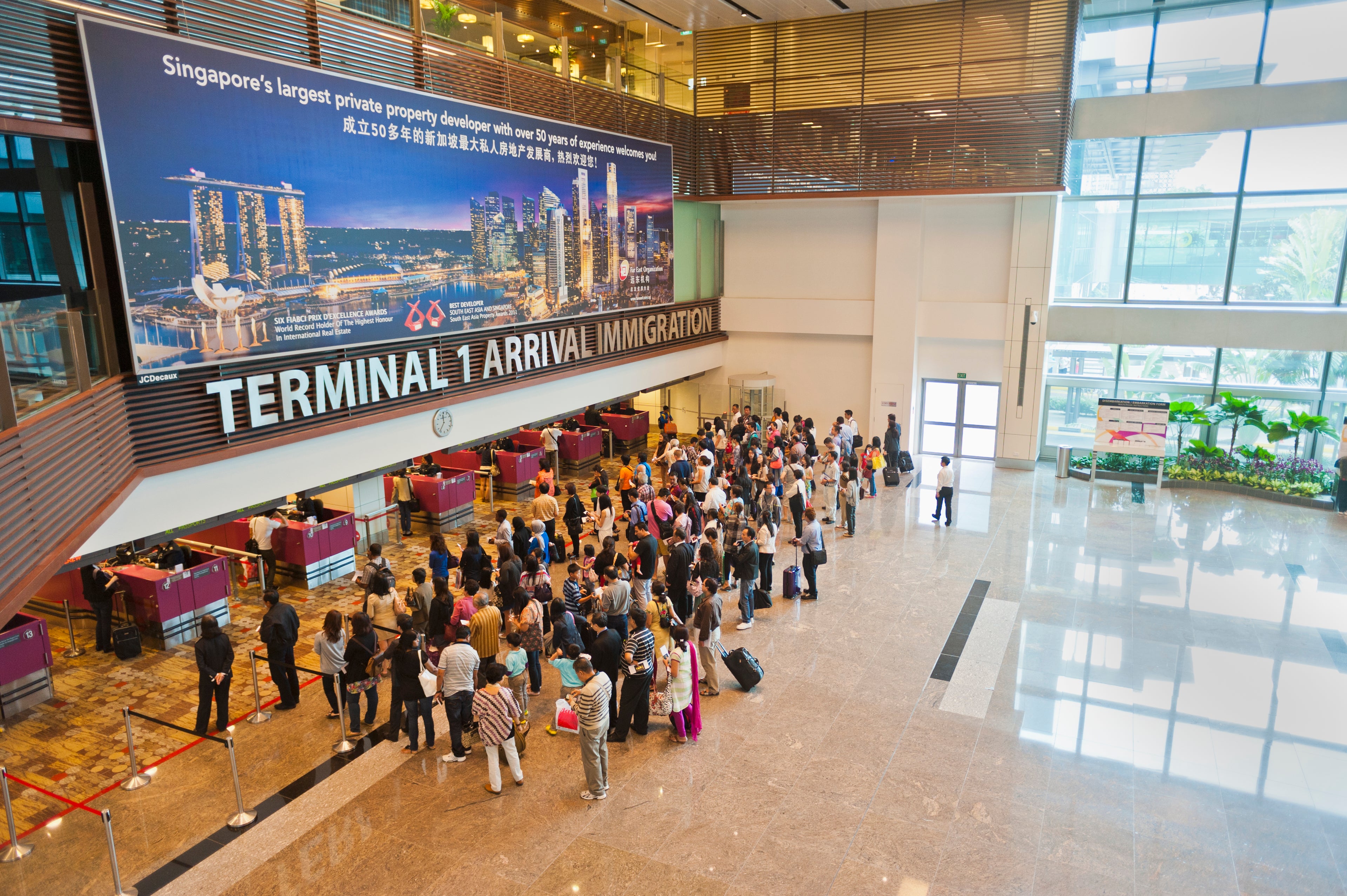 Arrival Terminal at Changi Airport, Singapore