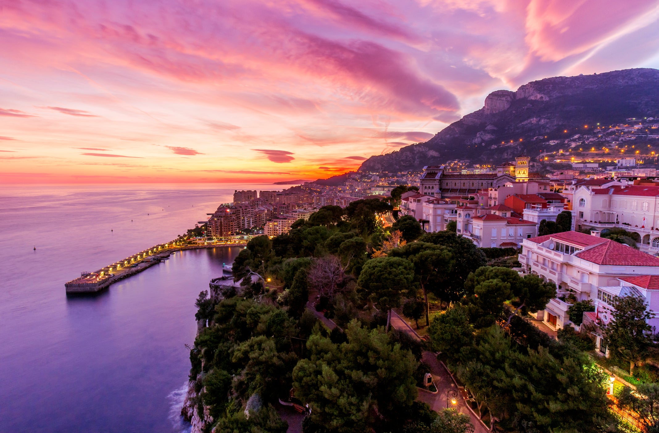 Monaco, Monte Carlo at dusk