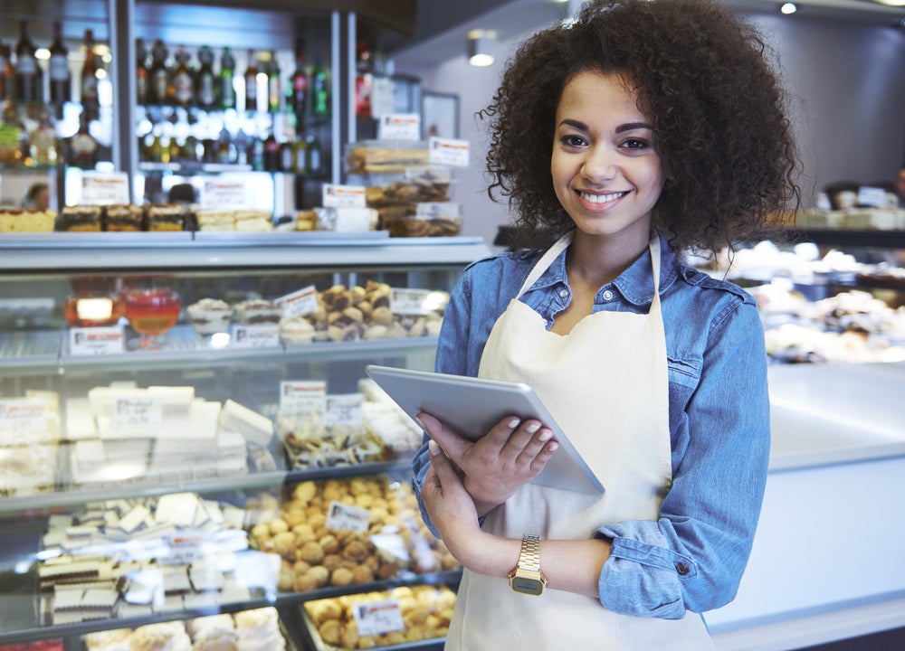 Woman at a cafe