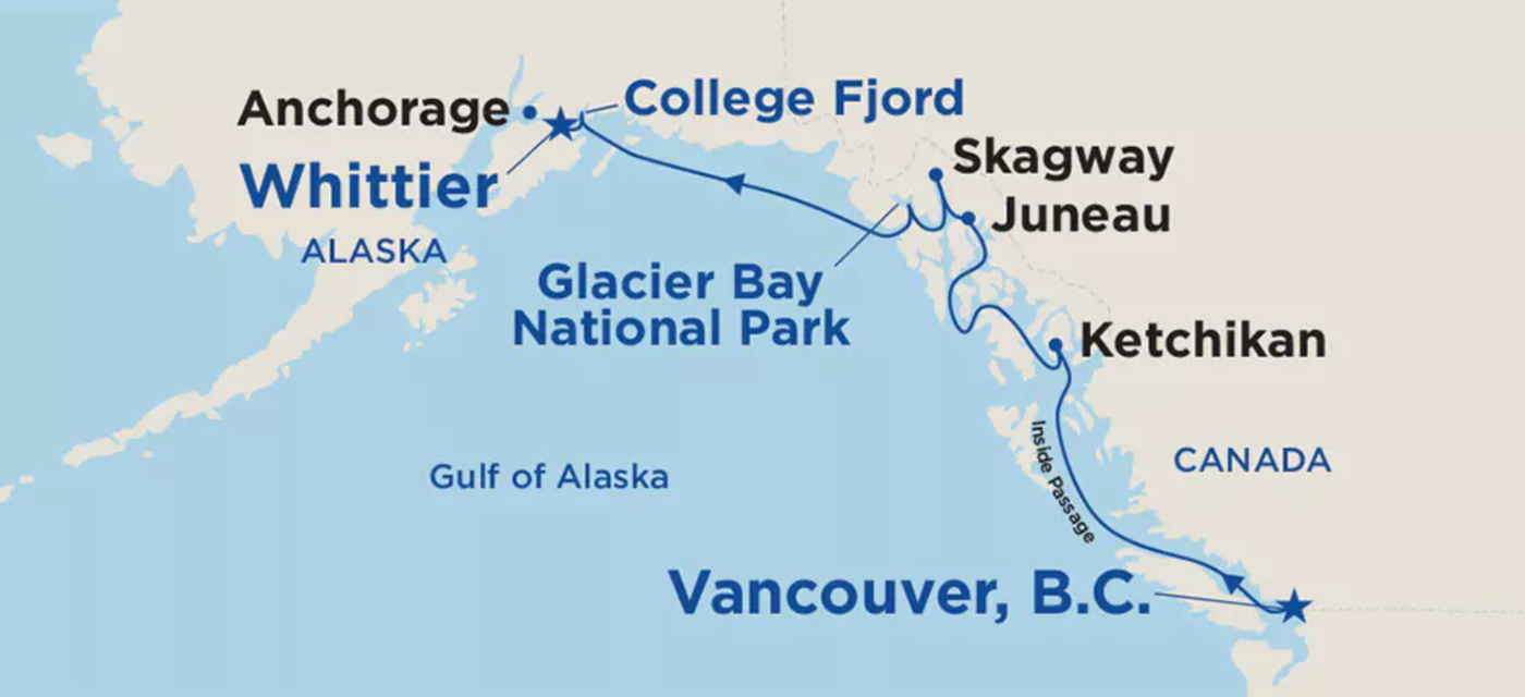 cruise routes for alaska