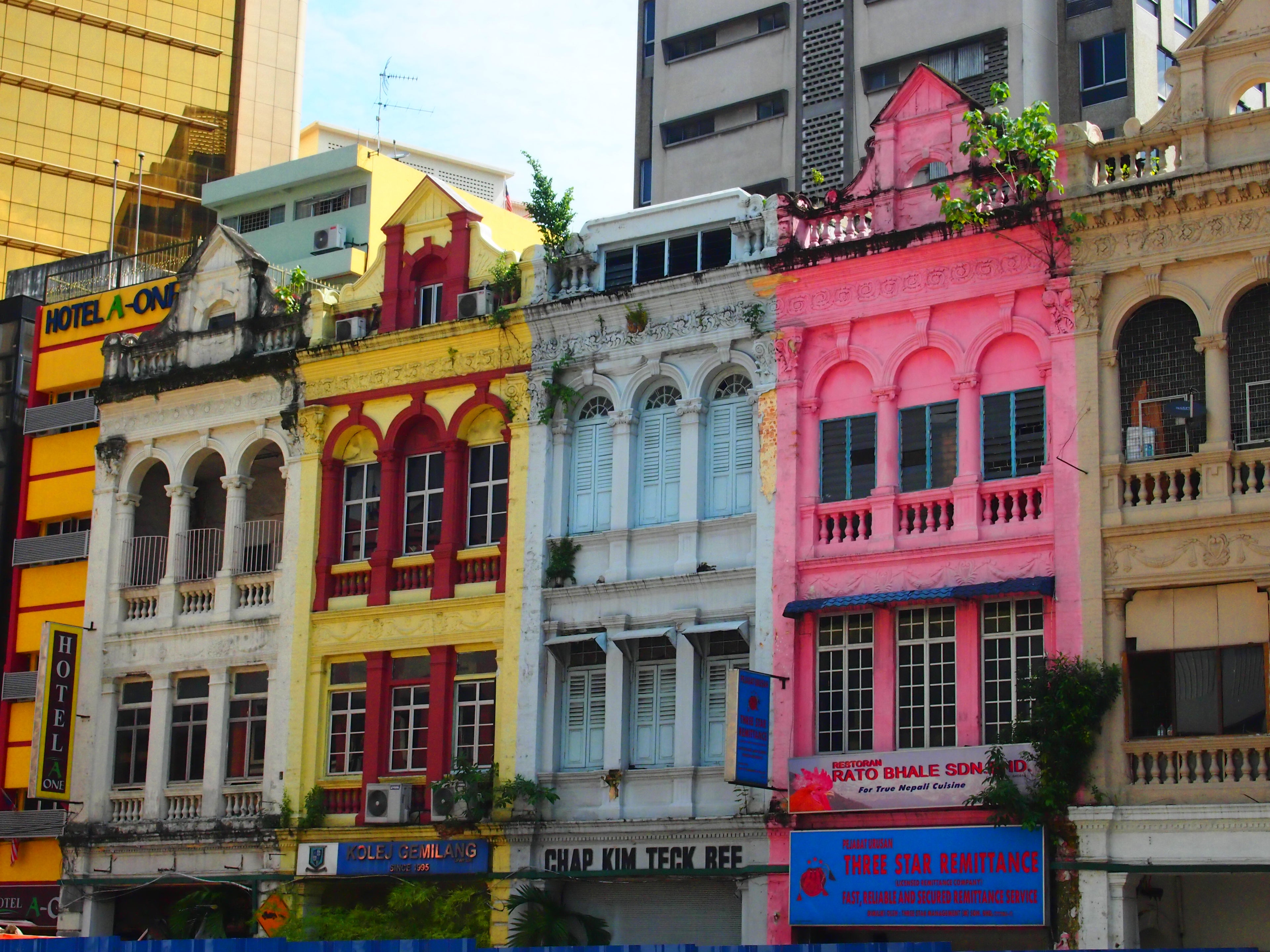 Colorful shop fronts in Kuala Lumpur