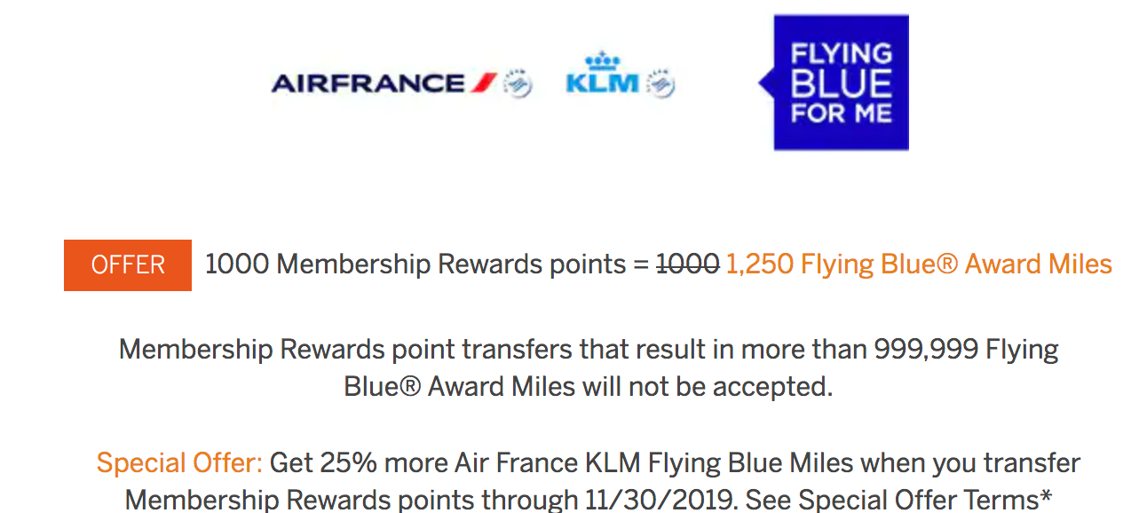 Get A 25% Bonus When You Transfer Amex Points To Flying Blue And ...