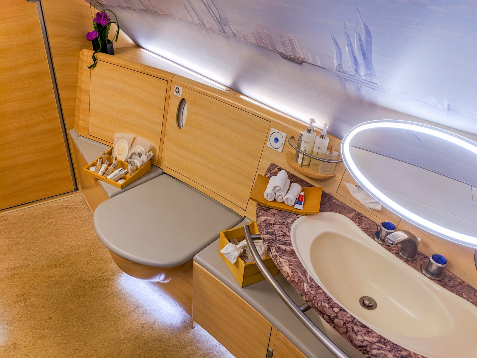 airbus a380 first class bathroom