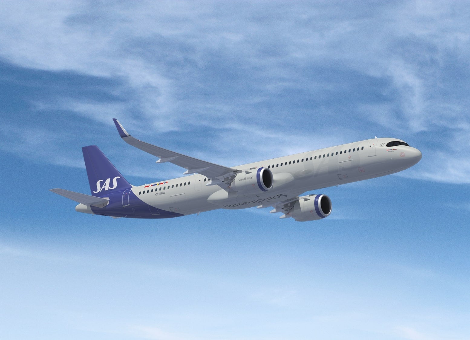SAS A321neoLR rendering