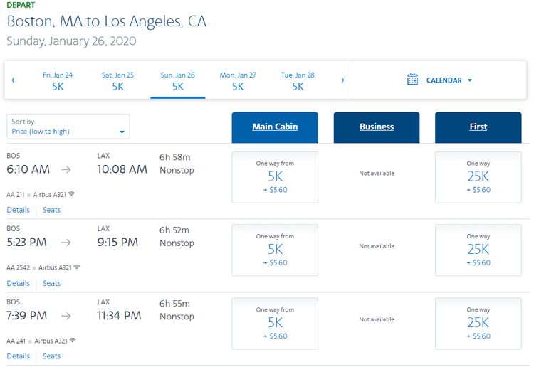 Widespread AA awards available for just 5,000 miles each way - The ...