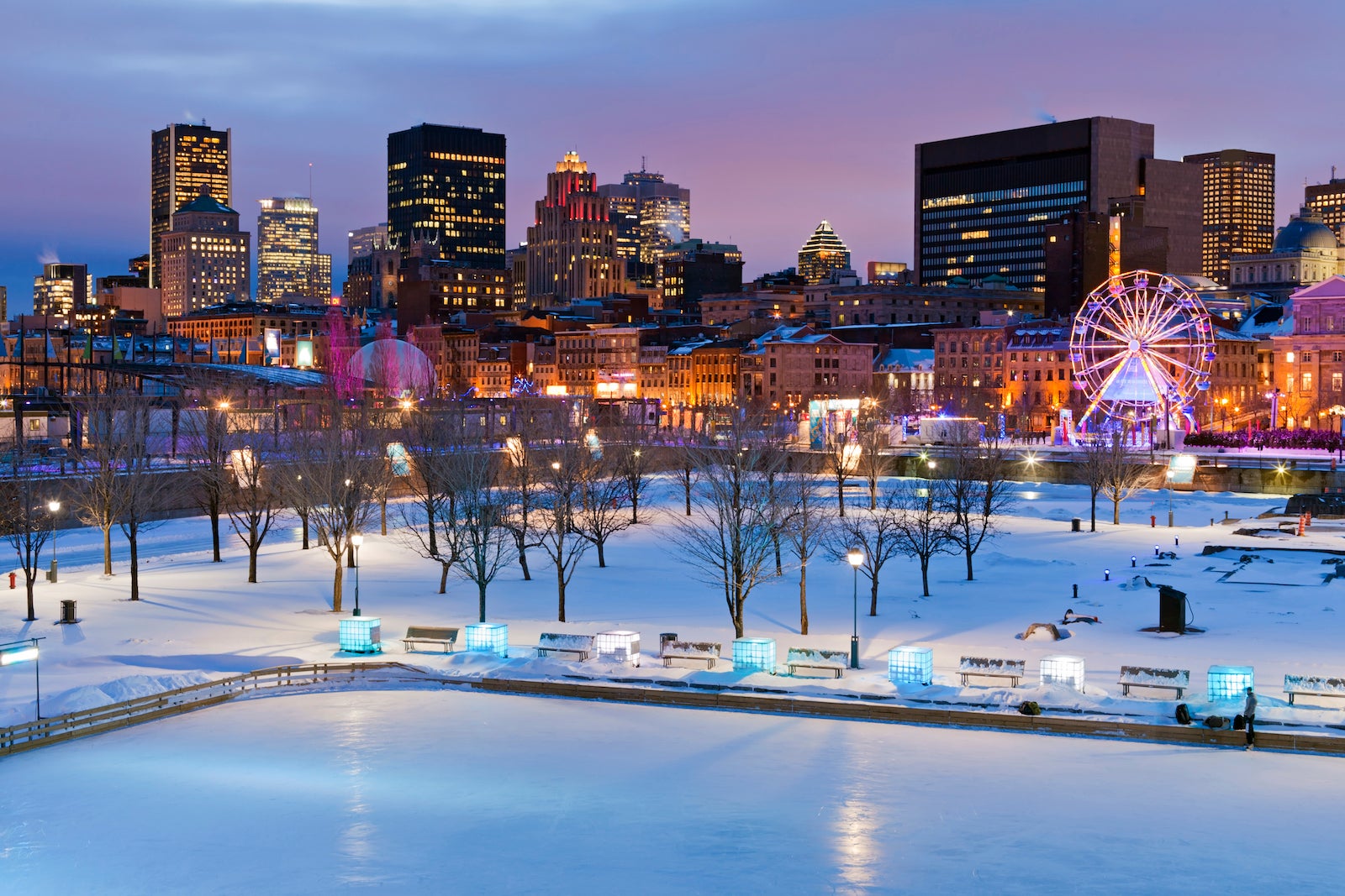 Canada, Quebec province, Montreal, the Old Port, ice rink, the Montreal High Lights Festival