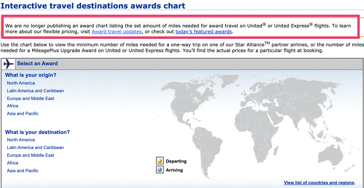 The day has arrived United award charts are no more The Points Guy