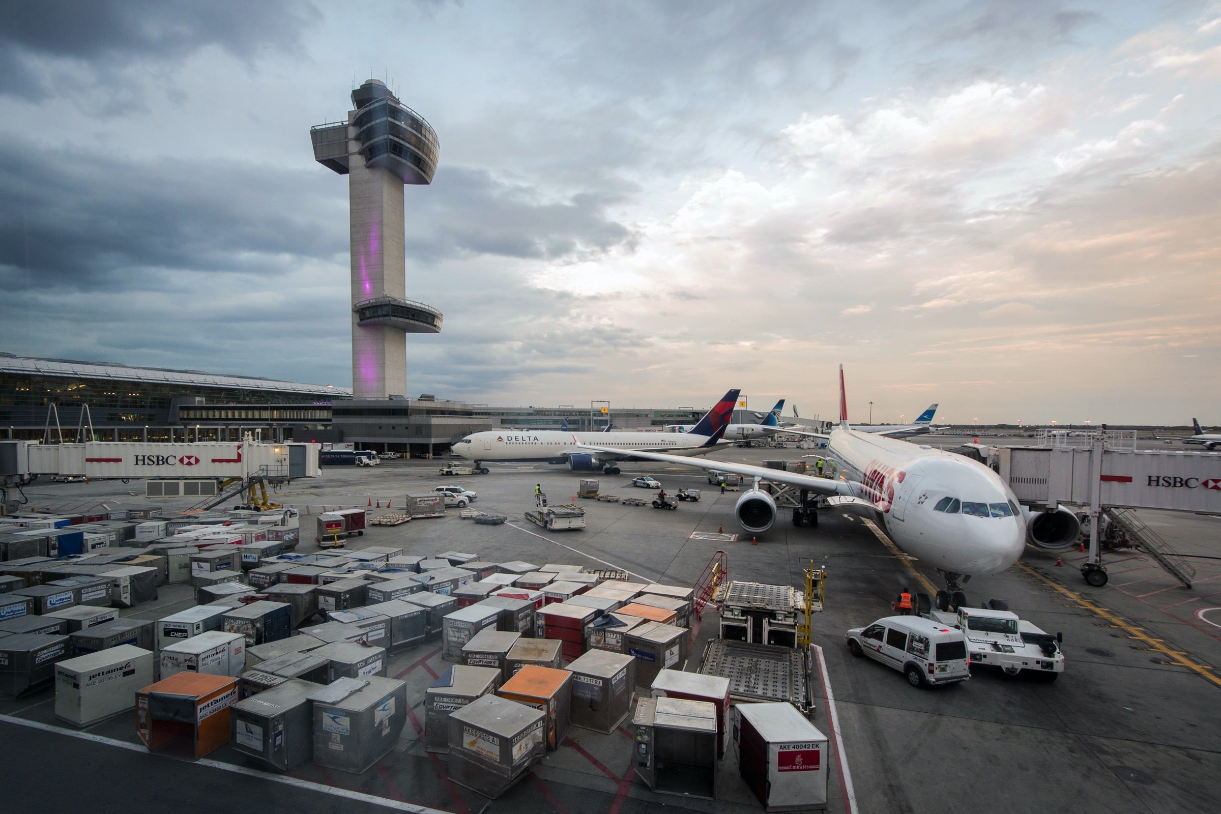 Airplanes on the ground at New York-JFK airport