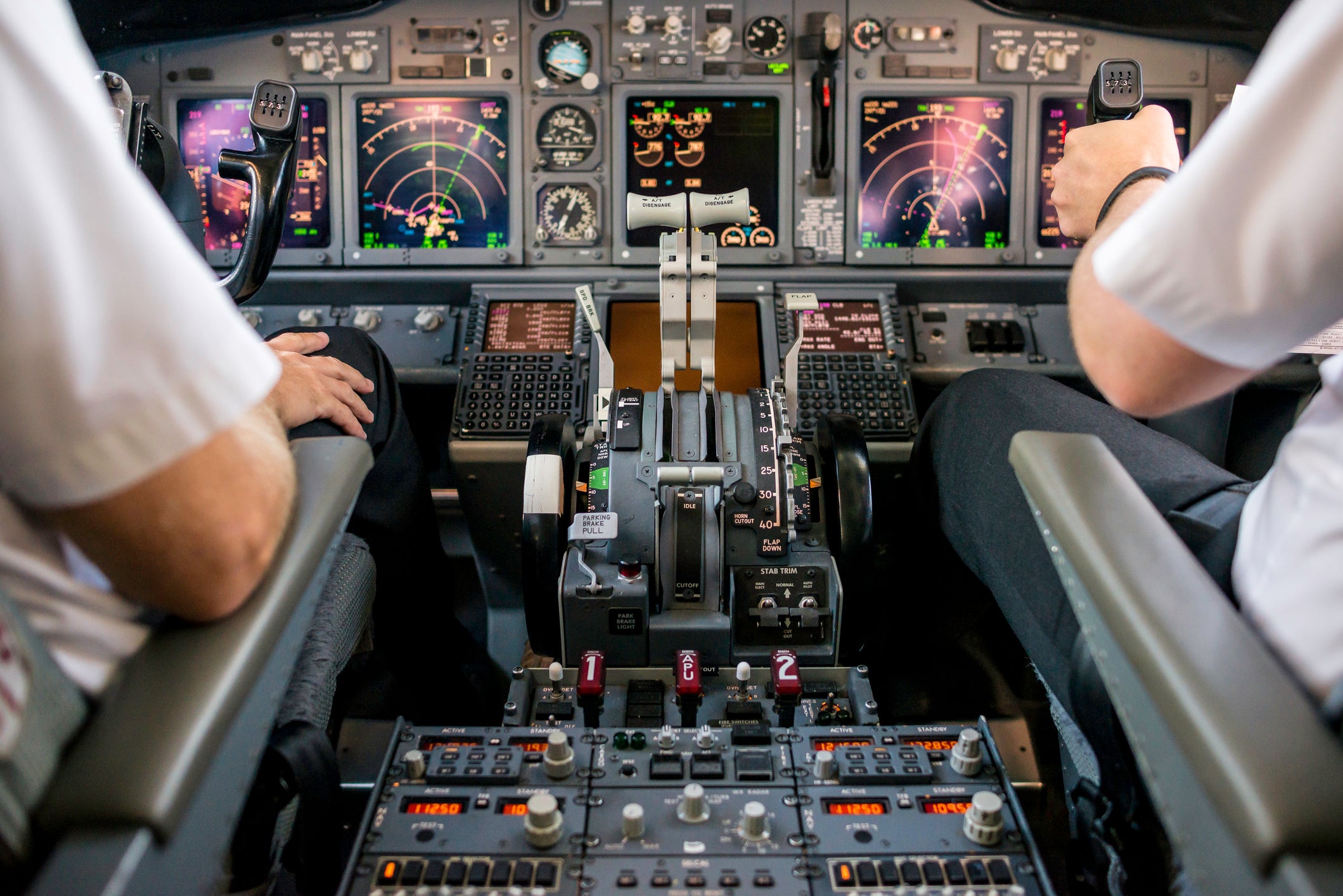 Co-pilot flying an aircraft