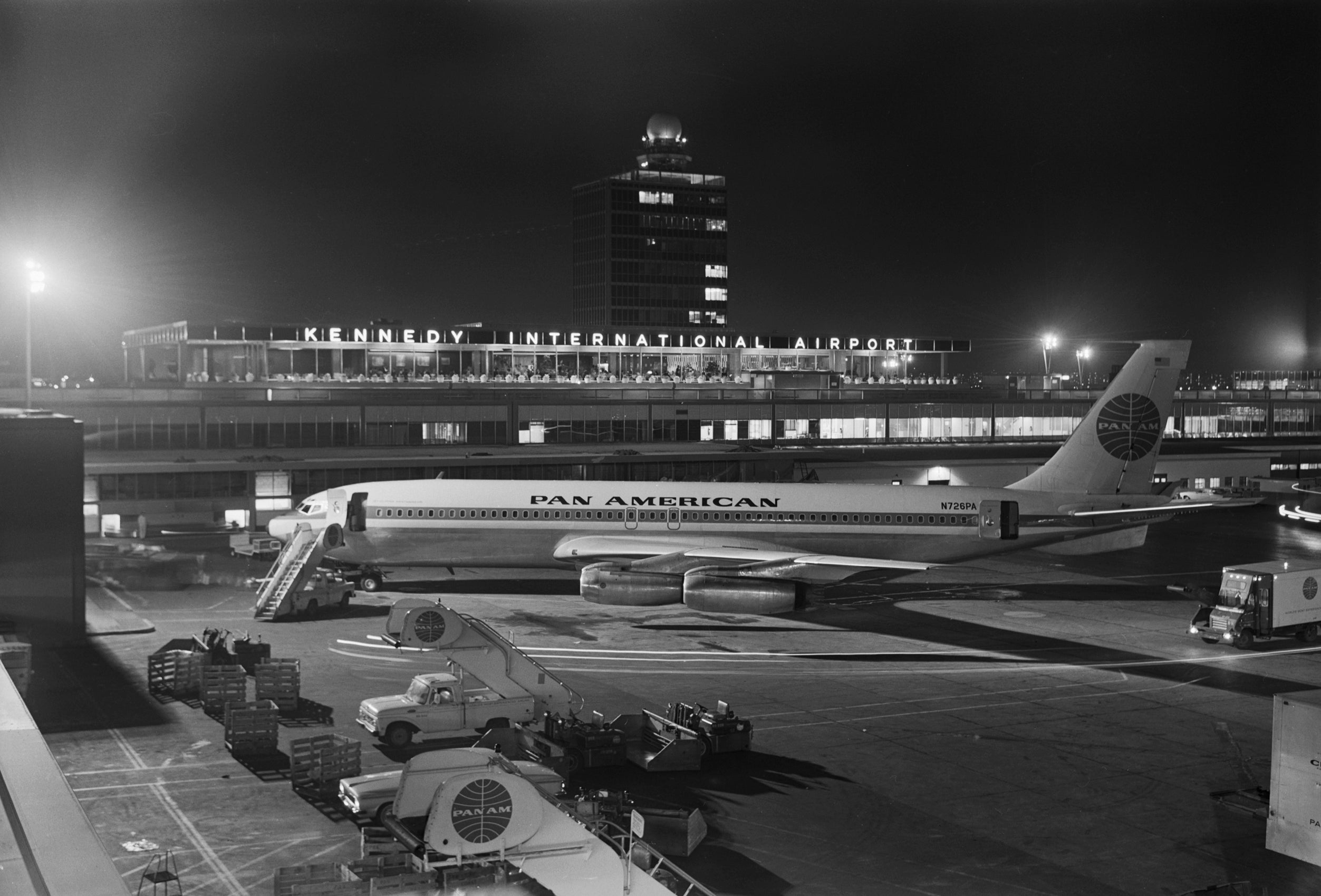 Pan Am Plane Before Terminal At Kennedy